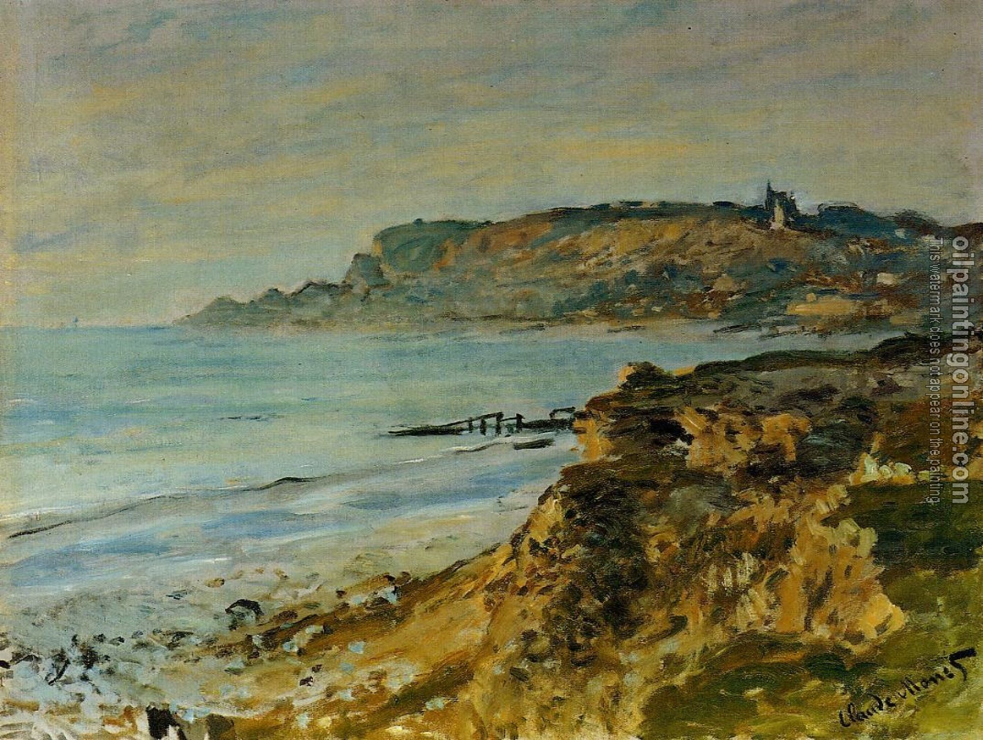 Monet, Claude Oscar - The Cliff at Sainte-Adresse